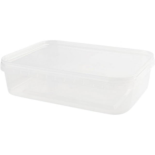 50 oz Rectangular Clear Food Storage Containers with Lids - Stackable, Tamper Proof, BPA Free, Recyclable, Space Saver, Airtight Container, Kitchen Storage, Meal Prep, Take Out, Deli Container (20)
