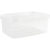 34 oz Rectangular Clear Food Storage Containers with Lids - Stackable, Tamper Proof, BPA Free, Recyclable, Space Saver, Airtight Container, Kitchen Storage, Meal Prep, Take Out, Deli Container (5)