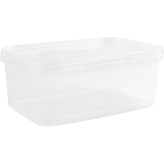 34 oz Rectangular Clear Food Storage Containers with Lids - Stackable, Tamper Proof, BPA Free, Recyclable, Space Saver, Airtight Container, Kitchen Storage, Meal Prep, Take Out, Deli Container (5)