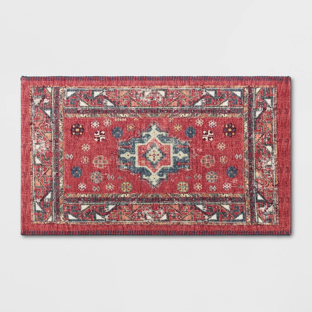 34" x 20" Vintage Persian Medallion Kitchen Rug Red Threshold