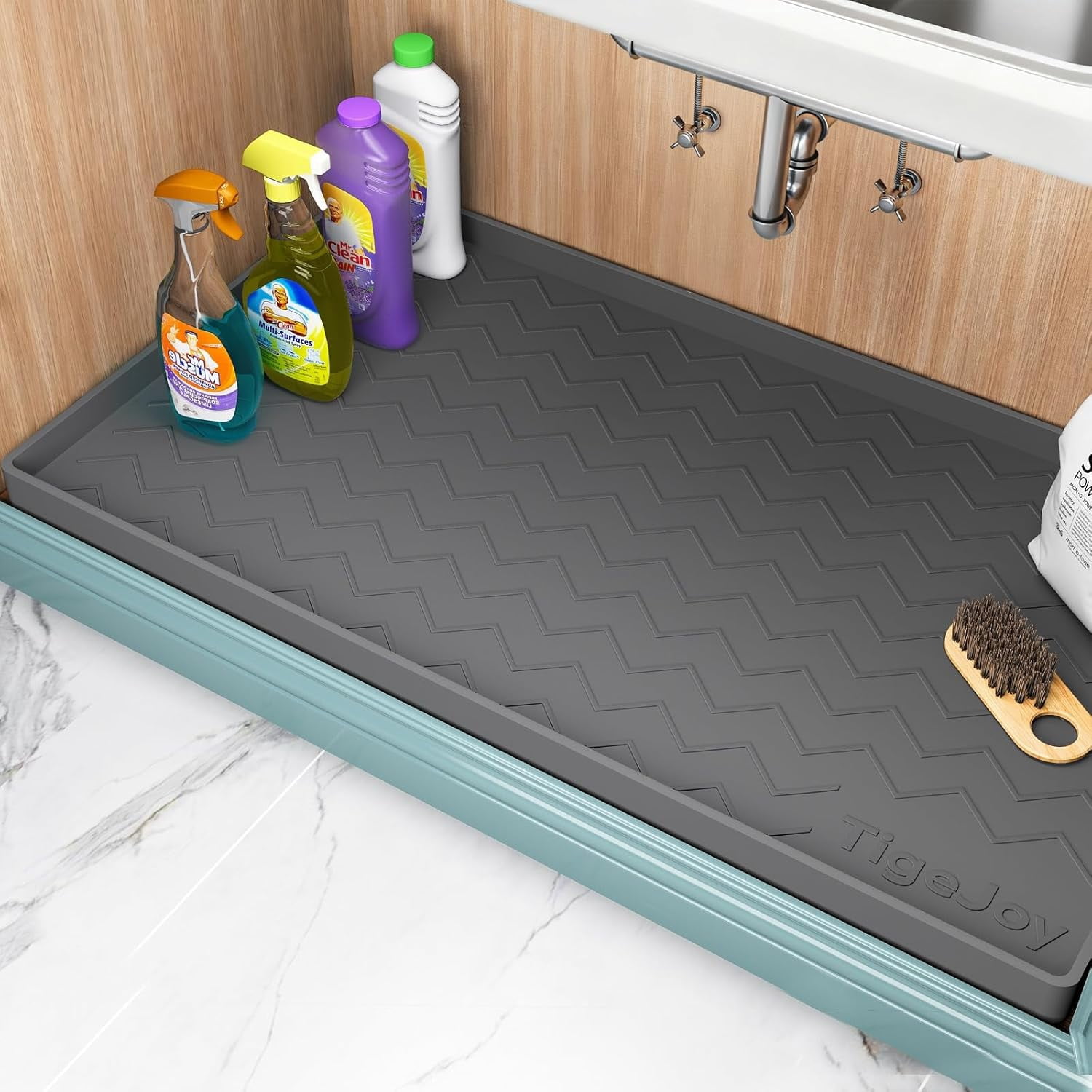 34" x 22" Under Sink Mats for Kitchen Waterproof Leak-Proof Silicone Mat Protector and Cabinet Liner Essentials Organizer Storage Boot or Shoe Tray Pet Feeding
