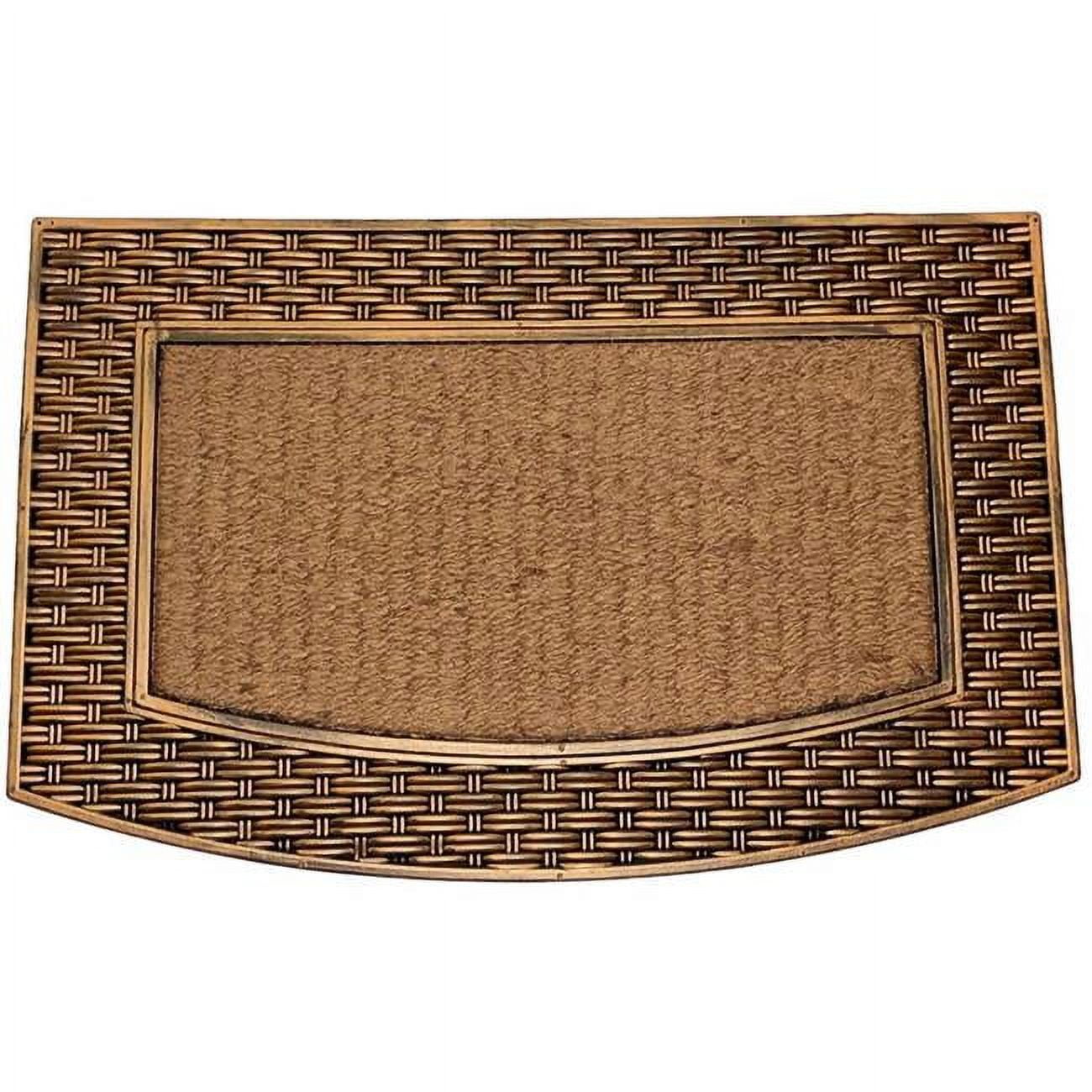 Rockport Premium 34 x 22 in. Beige and Brown Coir Rubber Outdoor Door Mat