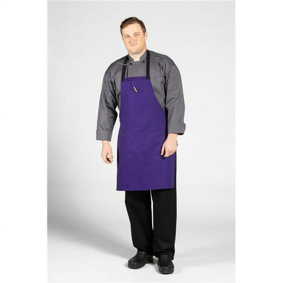34 x 23 in. Surge Bib Apron with Black Webbing, Grape