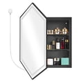thumbnail image 1 of 34"x 24" Bathroom LED Mirror Medicine Cabinet with Lights, Recessed or Wall Mounted Bathroom Vanity Mirror with 2 Adjustable Storage Shelves, Defogger, Dimmable, Memory Function,Black, 1 of 8