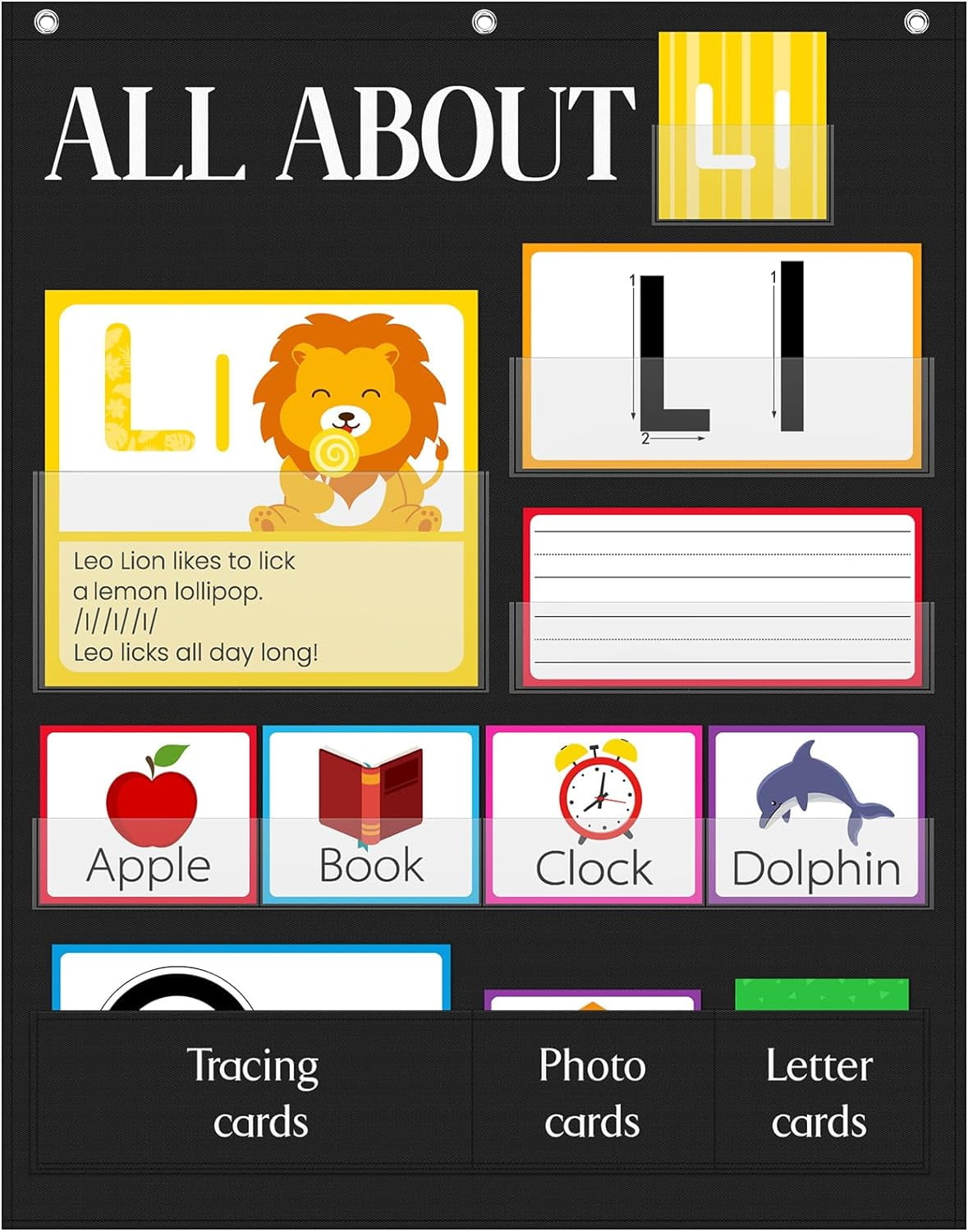 34" x 27" All about Letters Pocket Chart Alphabet Learning Pocket Chart