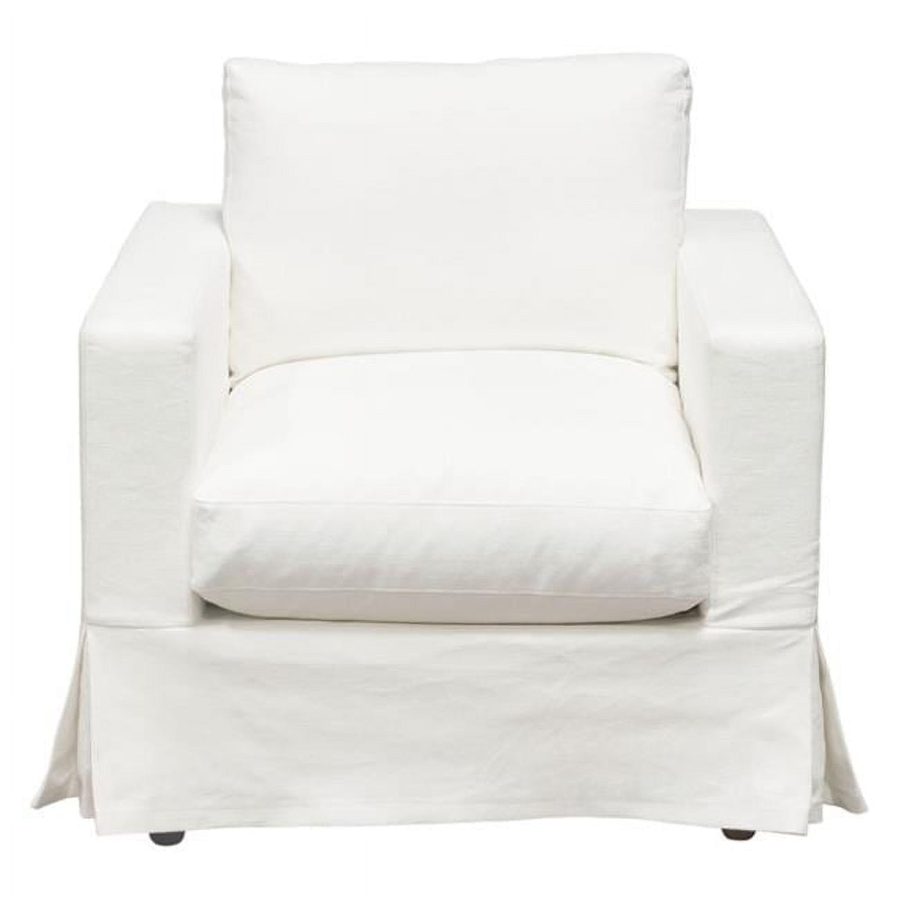 Savannah White Linen Slipcovered Armchair
