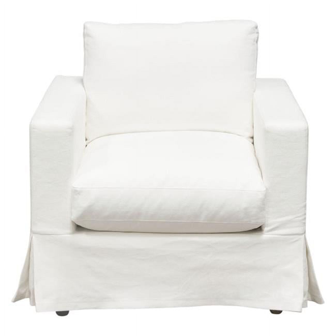 Savannah White Linen Slipcovered Armchair