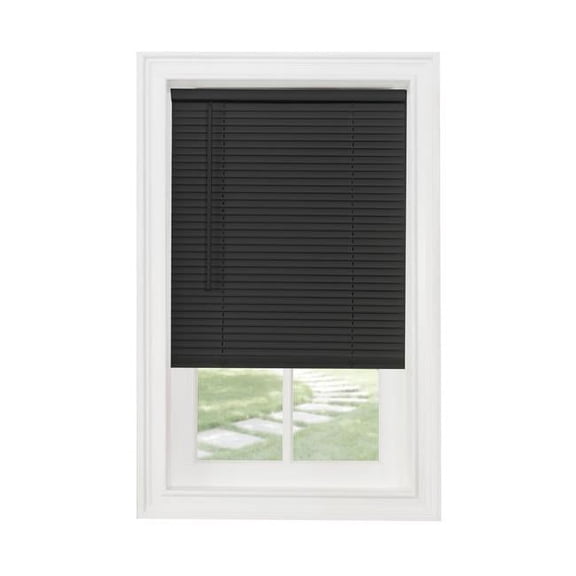 34 x 64 in. GII Morningstar Cordless Vinyl Light Filtering Mini Blinds, Black