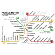 34"x21" Heavyweight Photo Paper Quality Poster Prague Metro Map with Distances between Stations bSomewhat related link Prague-inspired chip-hop