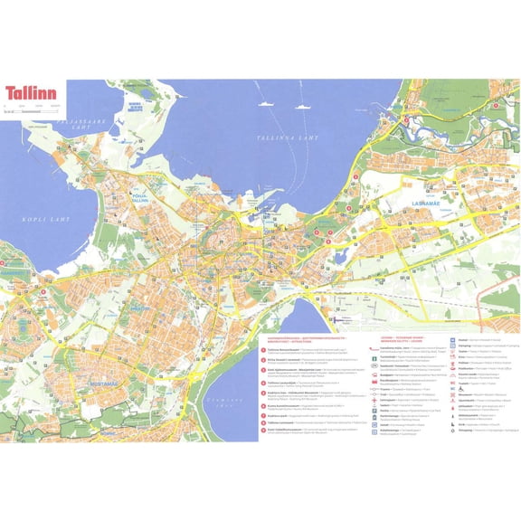 34"x24" Heavyweight Photo Paper Quality Poster: Tallinn city maps