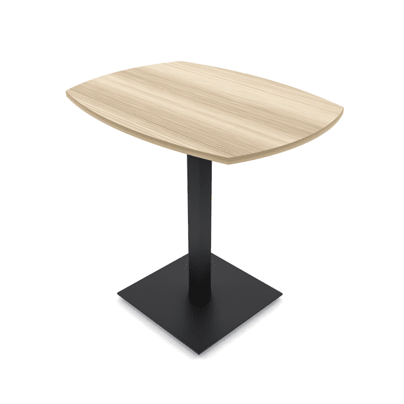 34"x45" Small Arc Boat Bistro Height Table Square Metal Base Bar Table