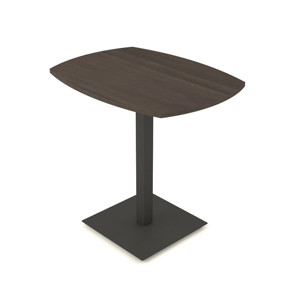 34"x45" Small Arc Boat Bistro Height Table Square Metal Base Bar Table
