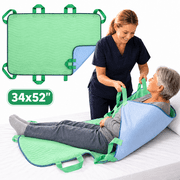 34"x52" Absorbent Positioning Bed Pads with 8 Handles, Washable Waterproof Reusable Incontinence Draw Sheets, Fast Drying Bed Mobility Under Pads for Elderly Seniors Disabled & Bedridden Patients