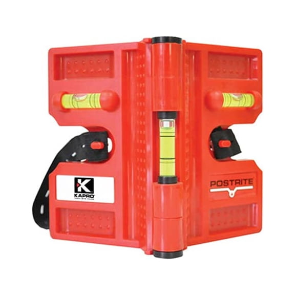 - 340 Postrite Post Level - Adjustable Folding Post Level - For Use on Posts and Pipes - Includes Strap and 3 Vials - Magnetic
