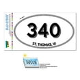 thumbnail image 1 of 340 - St. Thomas, VI - Virgin Islands - Oval Area Code Sticker, 1 of 1