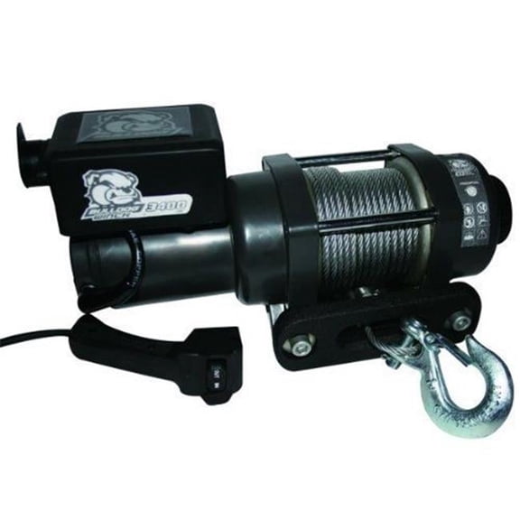 3400 lbs Trailer & Utility Winch with Wire Rope & Roller Fairlead - Mount Plate - 45 ft.