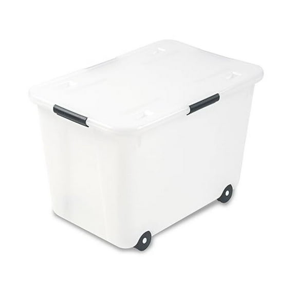 34009 Rolling Storage Box, Letter/Legal, 15-Gallon Size, Clear