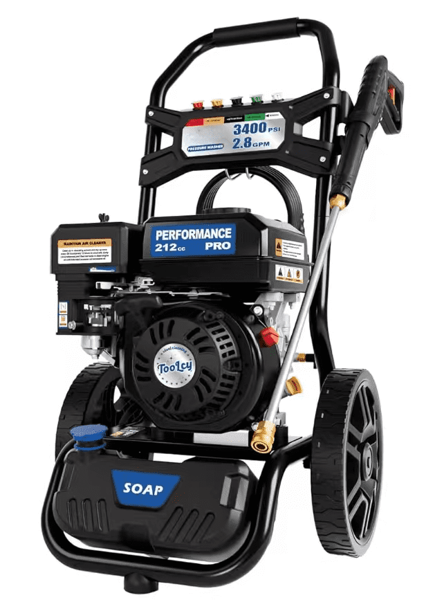 3400PSI Gas Pressure Washer, 2.8GPM Gas Powered High Pressure Washer with 212CC Engine for Cleaning Walls, Terraces, Vehicles, Garden (Blue)