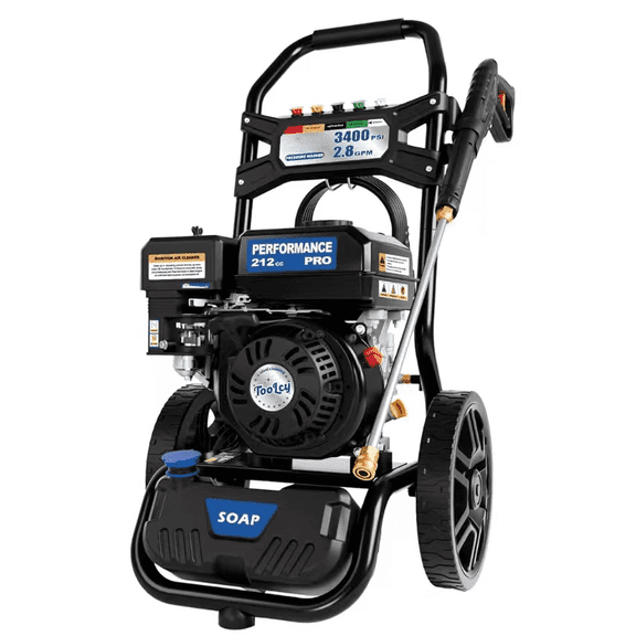 3400PSI Gas Pressure Washer, 2.8GPM Gas Powered High Pressure Washer with 212CC Engine for Cleaning Walls, Terraces, Vehicles, Garden (Blue)