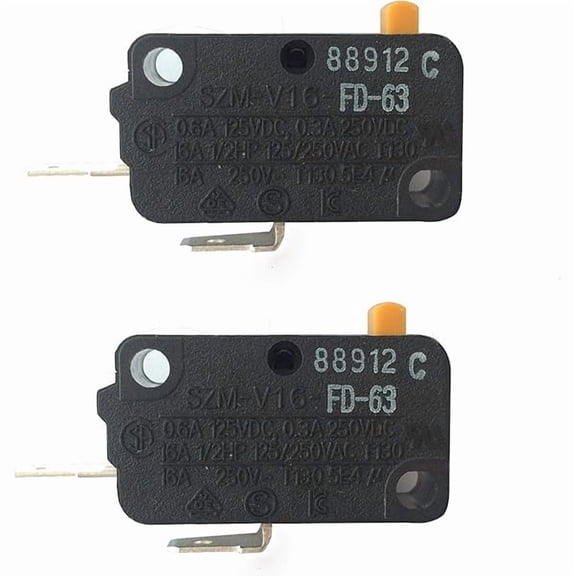 3405-001034 Microwave Door Switch Replacement for Samsung LG GE Kenmore Microwave 3405-000178 AP4044834 SZM-V16-FD-63(Normally Open)(Pack of 2) - Multi-Functional High-Efficiency Design