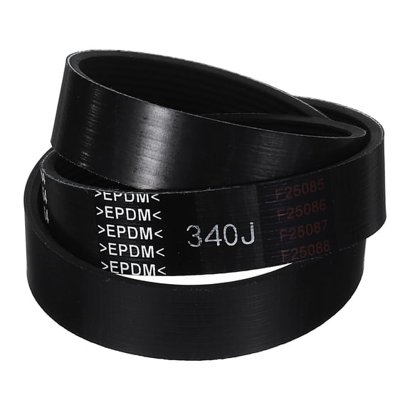 340J10 PJ V-Ribbed Belt 10 Ribs 34" Length x 0.92" Width x 0.14" Height, EPDM Rubber Poly V Belt, Multi Wedge Micro V Belt