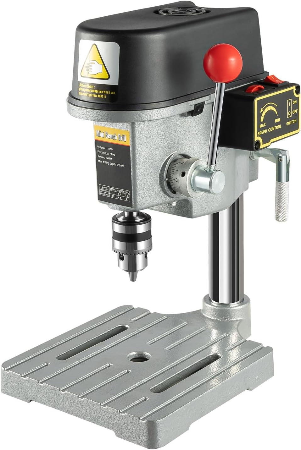 340W Mini Table Electric Drill Press, DNYSYSJ 3Speed Bench Drill Press