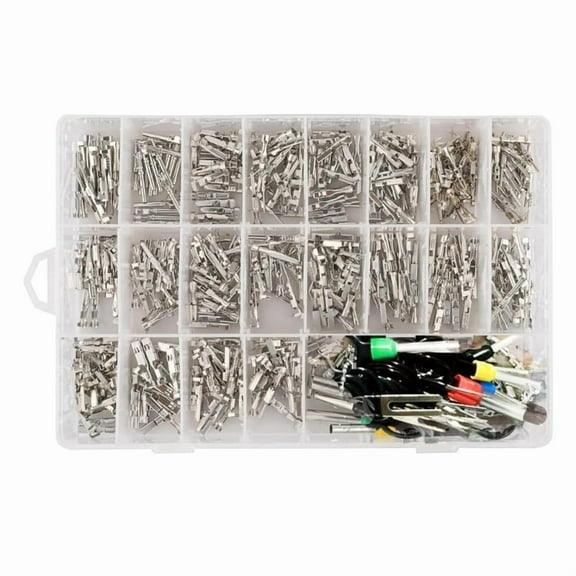 340pcs Automotive Electrical Wire Connectors Assorted set Male Female Crimp Pins Not Insulated Plugs with Box for Car