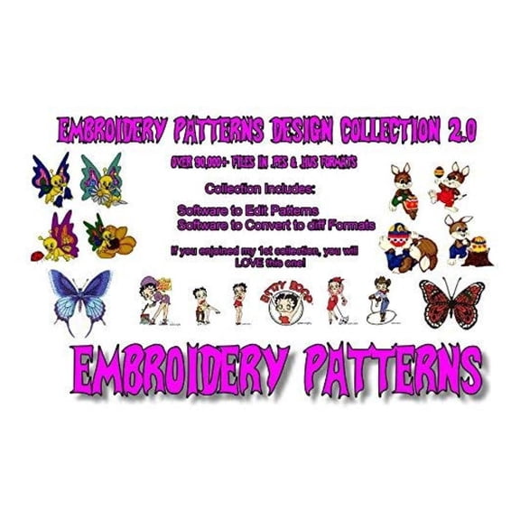 342,000 Embroidery Machine Patterns Designs Collection on USB