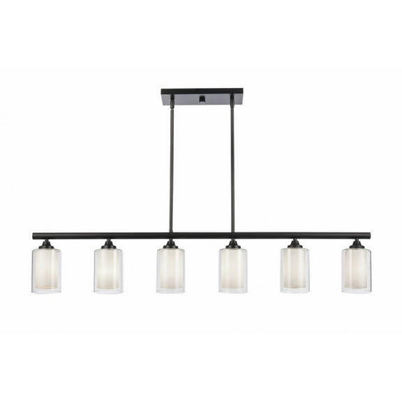 342-6I-BK-CLW Innovations Lighting Fairbank - 6 Light Island-8 Inches Tall and 48 Inches Wide