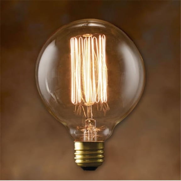 342040 40-Watt Nostalgic Incandescent Edison G30 Globe- Thread Filament- Medium Base- Antique - Pack of 4