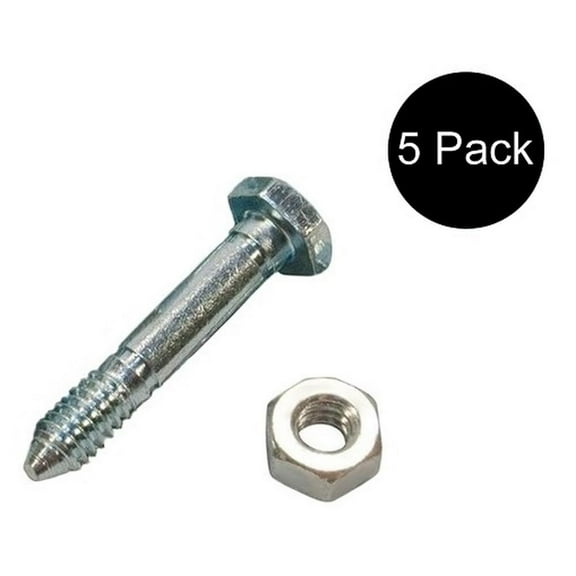 Qty 5: Shear Pin with Nut, 1-7/16" x 1/4" Fits Jacobsen Replaces 342449
