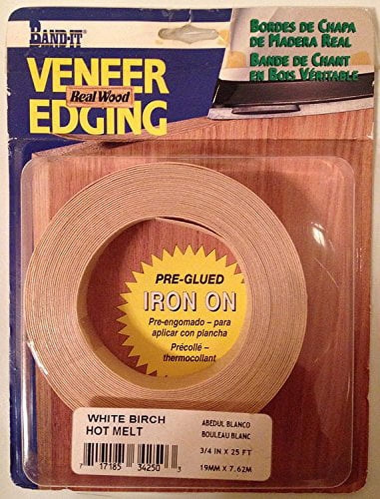 34250 Real Wood Veneer IronOn Edgebanding, 3/4" X 25', White Birch
