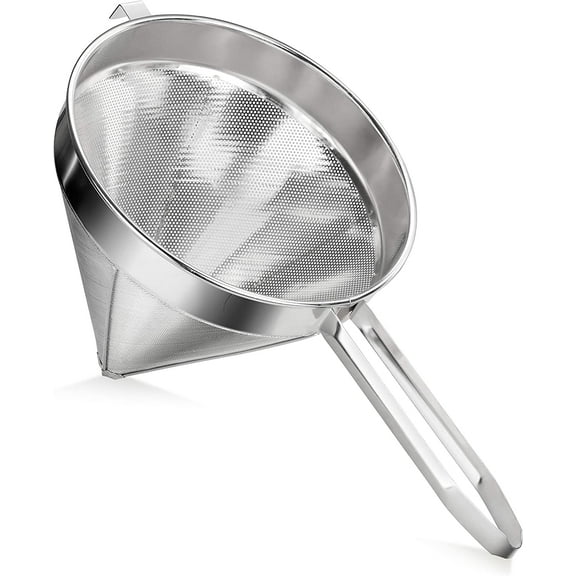 34257 18/8 Stainless Steel China Cap Strainer, 8-Inch, Fine Mesh