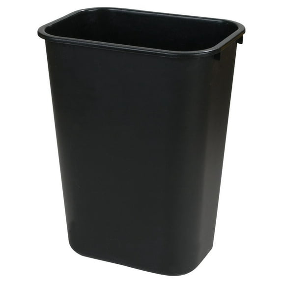 34294103 Plastic Deskside Wastebasket, 41 Quart, Black 1 Pack