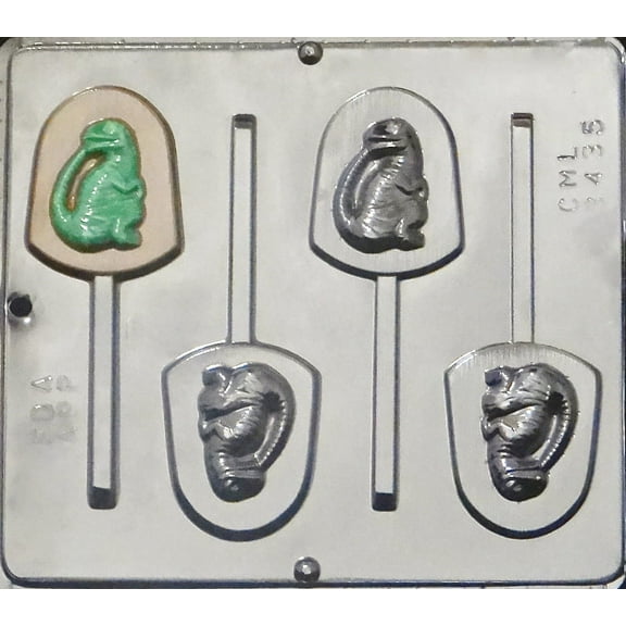 3435 Dinosaur Raptor Lollipop Chocolate Candy Mold