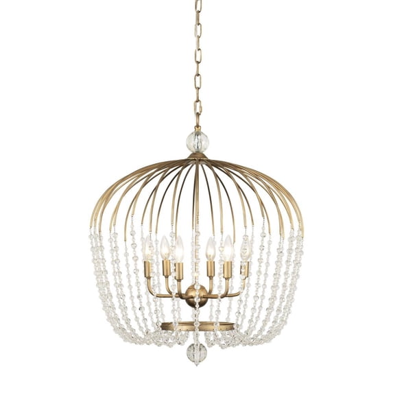343P06HG Varaluz Lighting Voliere - 6 Light Pendant-Havana Gold Finish -Traditional Installation