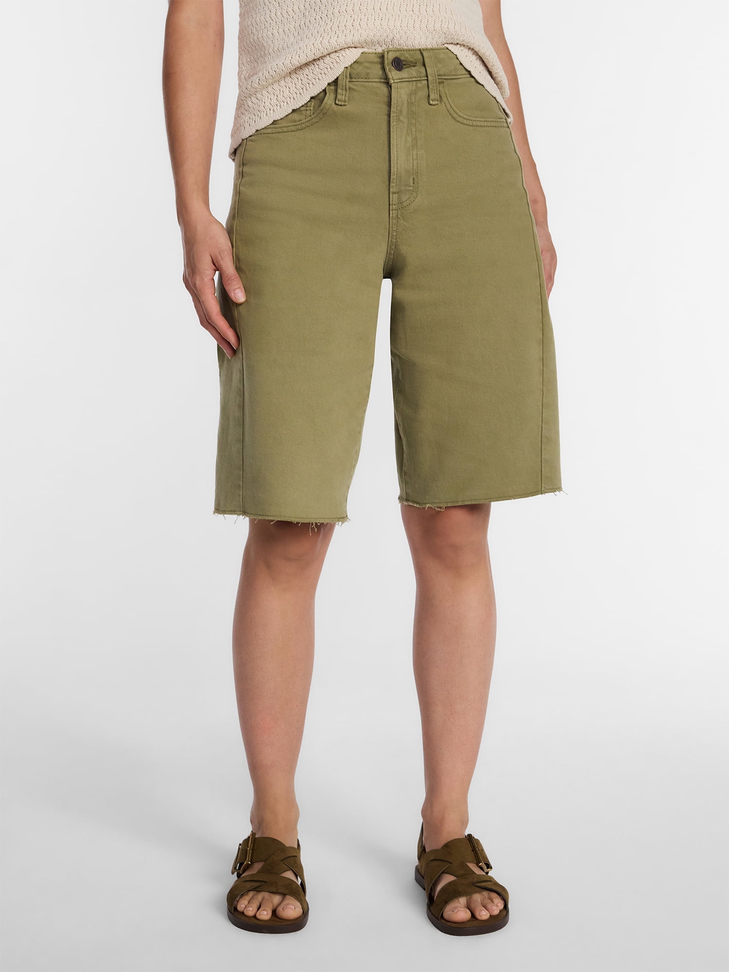 Time and Tru Women's Barrel Bermuda Shorts, Sizes 0-20