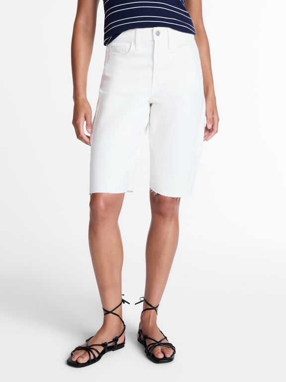 Women's Barrel Bermuda Shorts, Vivid White, Sizes 0-20