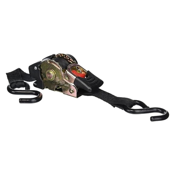 34420 Pro Series Black 1" x 6' Retractable Ratcheting Tie-Down Strap, 4 Pack (1500 lb Load Capacity)