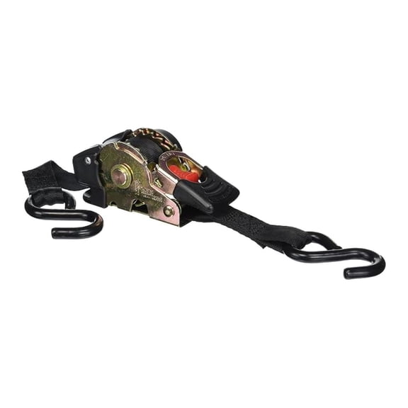 34420 Pro Series Black 1" x 6' Retractable Ratcheting Tie-Down Strap, 4 Pack (1500 lb Load Capacity)