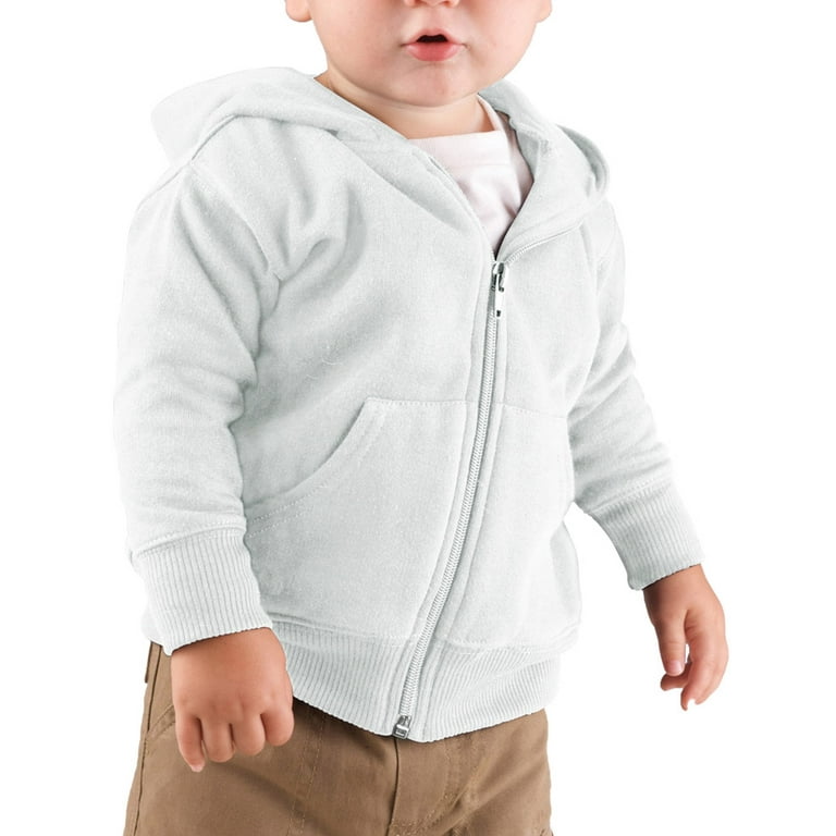 3446 Baby Fleece Hooded Sweatshirt White 18 Months Walmart
