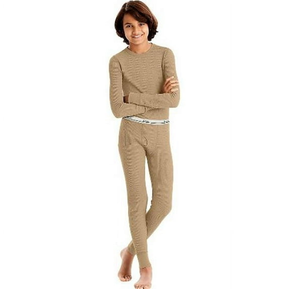 34500 X-Temp Boys Organic Cotton Thermal Set, Natural - Extra Large