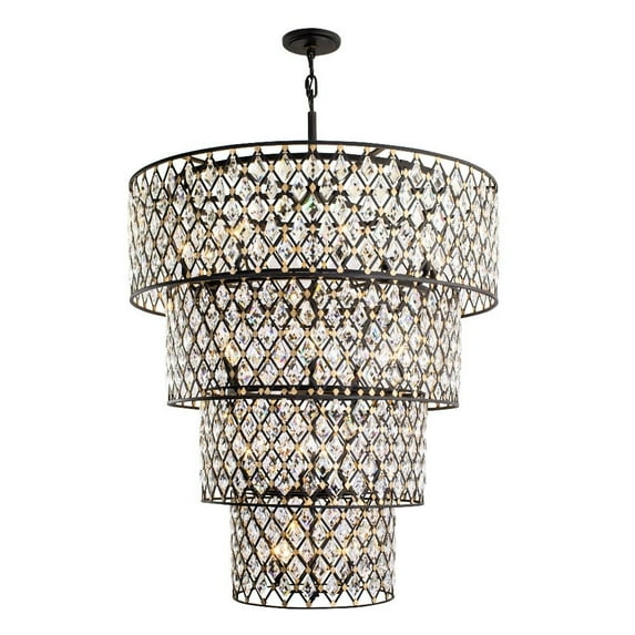 345C21CBHG-Varaluz Lighting-Windsor 21-Light Chandelier in Glam Style 62 Inches Tall and 40 Wide-Carbon/Havana Gold Finish