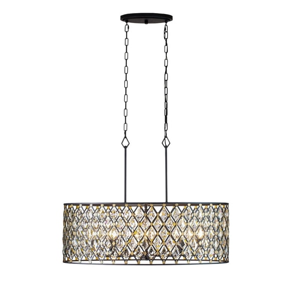 345N08CBHG Varaluz Lighting Windsor - 8 Light Pendant-Carbon Black Finish -Traditional Installation