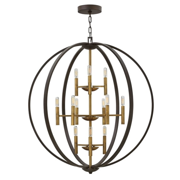 3469SB Hinkley Lighting Euclid - 12 Light Large 3-Tier Orb Foyer in Transitional-Modern Style - 36 Inches Wide by 41 Inches High-Spanish Bronze Finish