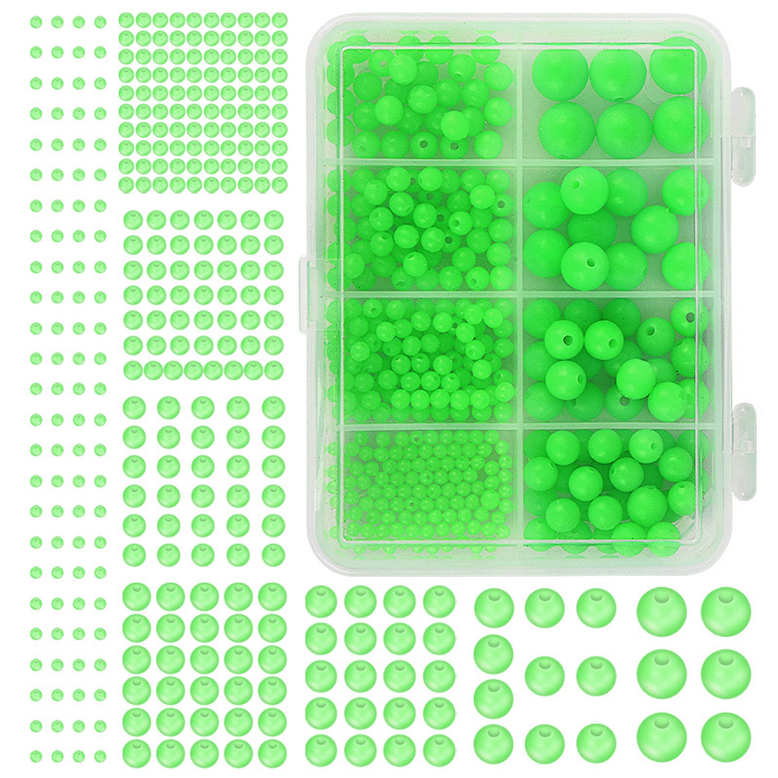 346pcs/box Luminous Fishing Beads Fishing Space Beans Fishing ...