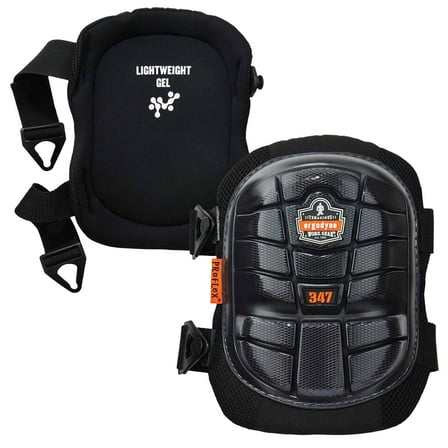 347 Black Long Cap Lightweight Gel Knee Pads