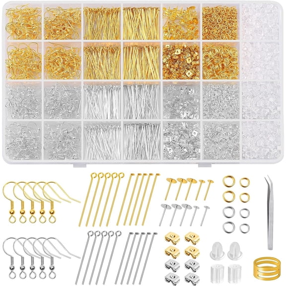 3480Pcs Earring Making Kit Supplies Tool Earring Kits for Jewelry Making for Jewelry Making Supplies and Earring Repair, Gift for Women