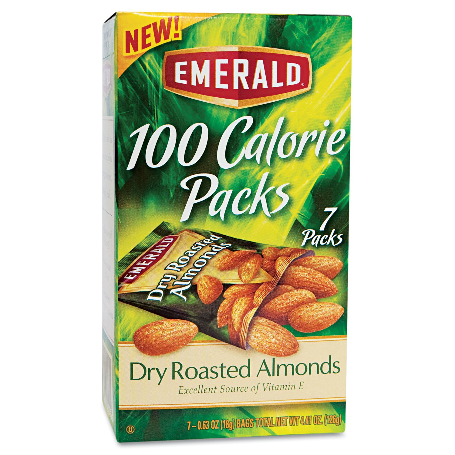 34895 100 Calorie Pack Dry Roasted Almonds, 63oz Packs, 7/Box
