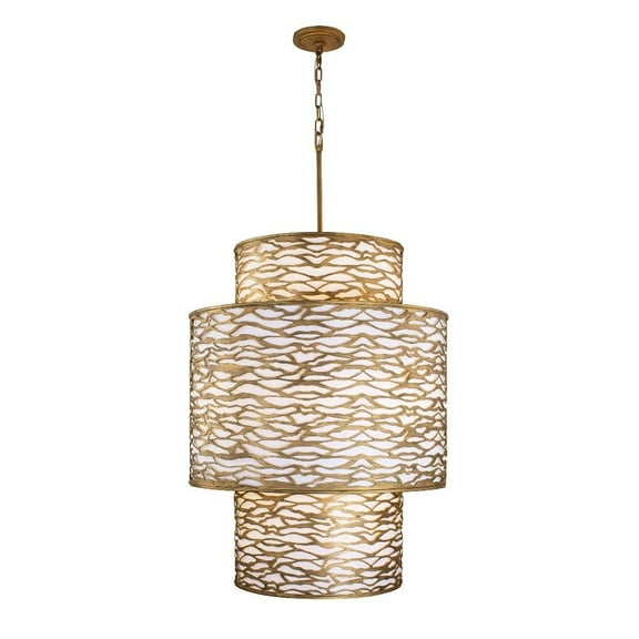 348F16HG-Varaluz Lighting-Kato 16-Light Chandelier in Second Nature Style 42.5 Inches Tall and 32 Wide-Gold Finish